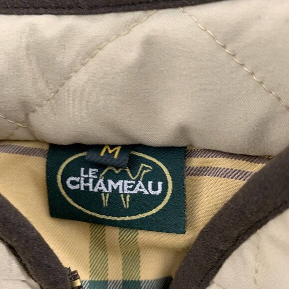 Le Chameau Jacket Womens Medium Beige Quilted Lined Zip Pockets Bastia BCV1425 - Picture 12 of 16